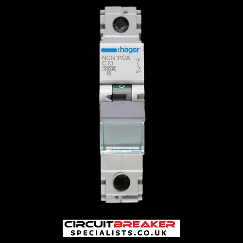 HAGER 10 AMP CURVE C 10kA MCB CIRCUIT BREAKER NCN110A 461550