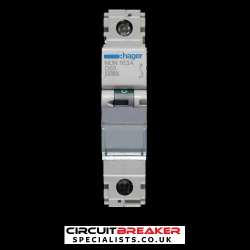 HAGER 63 AMP CURVE C 10kA MCB CIRCUIT BREAKER NCN163A 461558