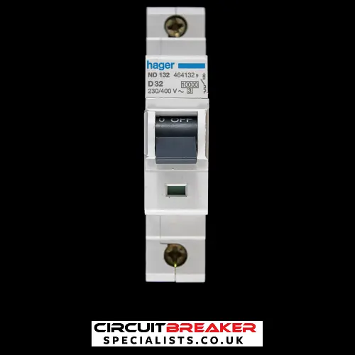 HAGER 32 AMP CURVE D 10kA MCB CIRCUIT BREAKER ND132 454132