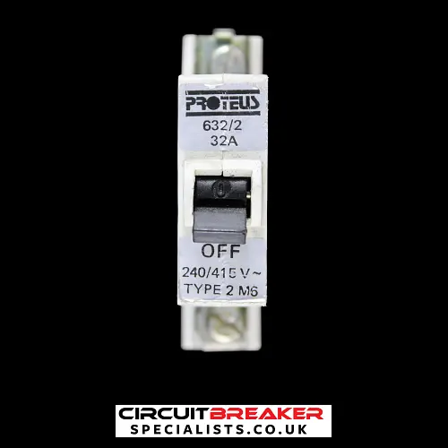 PROTEUS 32 AMP TYPE 2 M6 MCB CIRCUIT BREAKER 632/2 G