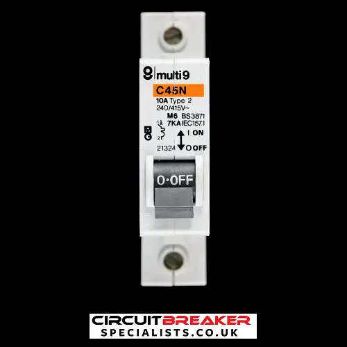 MERLIN GERIN 10 AMP TYPE 2 M6 MCB CIRCUIT BREAKER 21324 C45N