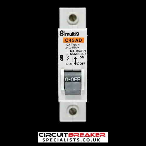 MERLIN GERIN 10 AMP TYPE 4 M4 MCB CIRCUIT BREAKER 12004 C45AD