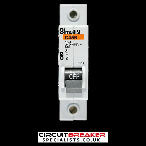 MERLIN GERIN 15 AMP TYPE 2 M6 MCB CIRCUIT BREAKER 8446 C45N