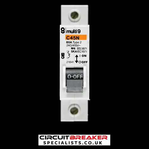 MERLIN GERIN 60 AMP TYPE 2 M4 MCB CIRCUIT BREAKER 21841 C45N