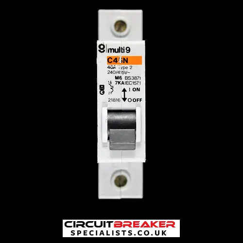 MERLIN GERIN 40 AMP TYPE 2 M6 MCB CIRCUIT BREAKER 21816 C45N