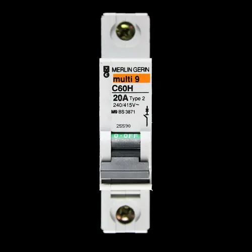 MERLIN GERIN 20 AMP TYPE 2 M9 MCB CIRCUIT BREAKER 25590 C60H