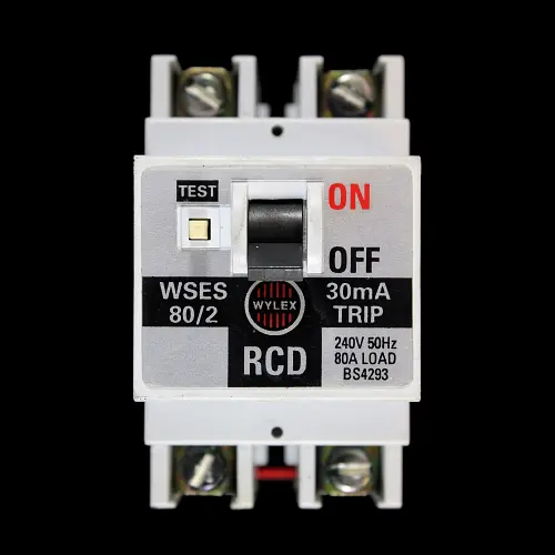 WYLEX 80 AMP 30mA DOUBLE POLE RCD WSES 80/2