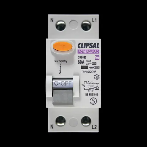 CLIPSAL 80 AMP 30mA DOUBLE POLE RCCB RCD TYPE AC CR8030 POWERGUARD