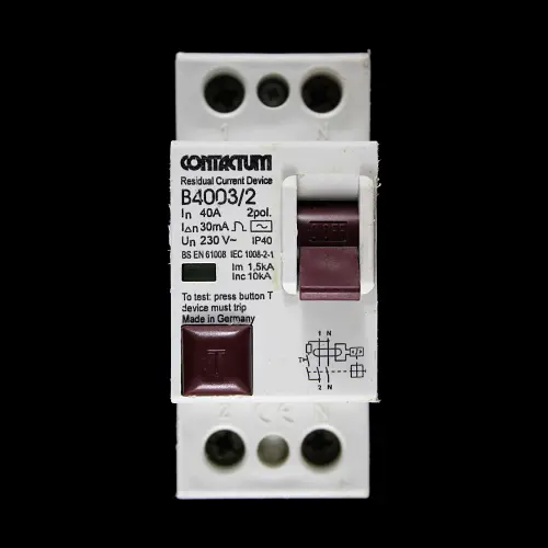 CONTACTUM 40 AMP 10kA 30mA DOUBLE POLE RCD TYPE AC B4003/2