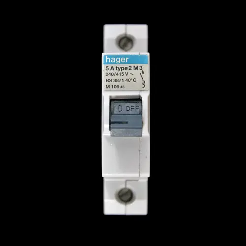 HAGER 5 AMP TYPE 2 M3 MCB CIRCUIT BREAKER M106 45