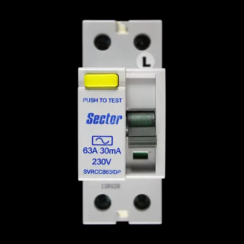 SECTOR 63 AMP 30mA DOUBLE POLE RCCB RCD TYPE AC SVRCCB63/DP B