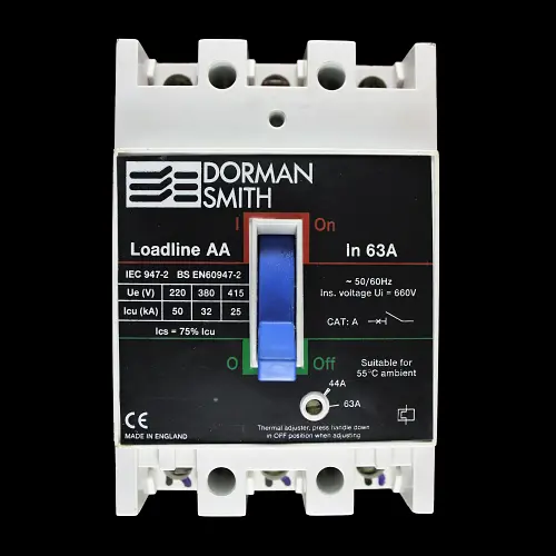 DORMAN SMITH 63 AMP 25kA TRIPLE POLE MCCB LOADLINE AA