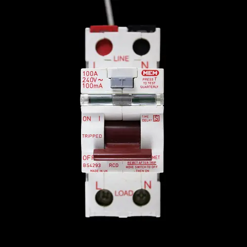MEM 100 RCD TIME DELAYED DOUBLE POLE 100mA TYPE AC A100MET