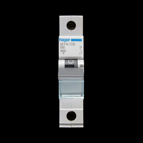 HAGER 6 AMP CURVE B 6kA MCB CIRCUIT BREAKER MTN106 434301