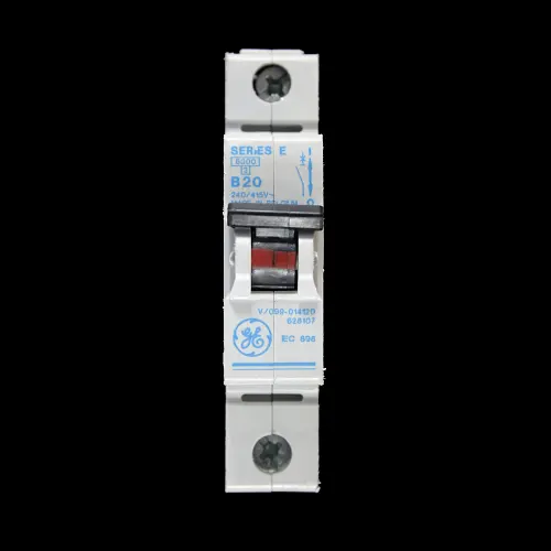 GENERAL ELECTRIC 20 AMP CURVE B 6kA MCB BREAKER SERIES E 628107 V/099-014120