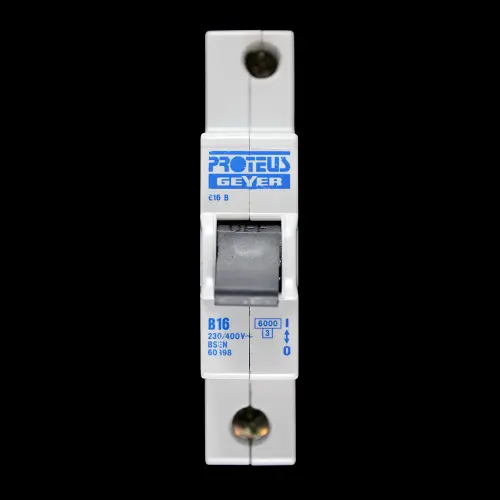 PROTEUS 16 AMP CURVE B 6kA MCB CIRCUIT BREAKER GEYER 616B RED CLIP