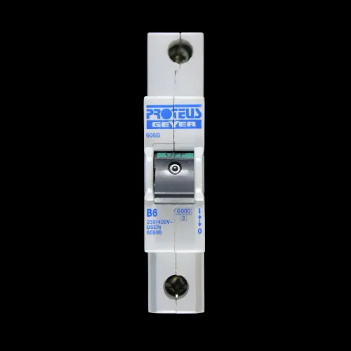 PROTEUS 6 AMP CURVE B 6kA MCB CIRCUIT BREAKER GEYER 606B BLACK CLIP