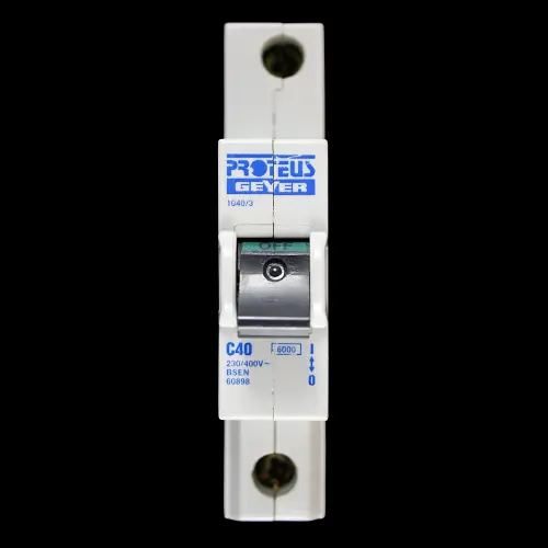PROTEUS 40 AMP CURVE C 6kA MCB CIRCUIT BREAKER GEYER 1040/3 BLACK CLIP