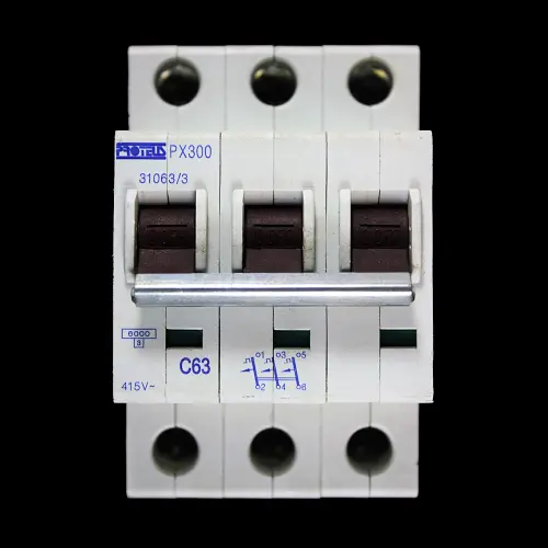PROTEUS 63 AMP CURVE C 6kA TRIPLE POLE MCB CIRCUIT BREAKER PX300 31063/3