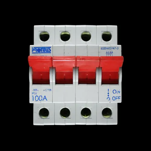 PROTEUS 100 AMP FOUR POLE MAIN SWITCH DISCONNECTOR 100S4 AC22B