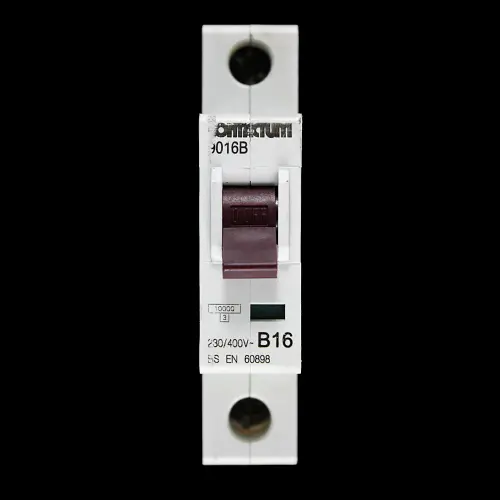 CONTACTUM 16 AMP CURVE B 10kA MCB CIRCUIT BREAKER 9016B BLACK