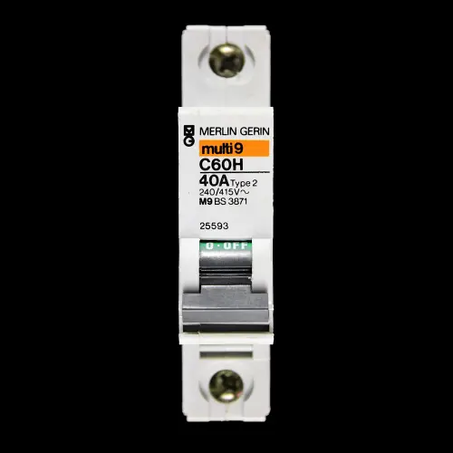 MERLIN GERIN 40 AMP TYPE 2 M9 MCB CIRCUIT BREAKER 25593 C60H MULTI9