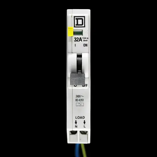 SQUARE D 32 AMP CURVE B 10kA 30mA RCBO TYPE A QOE