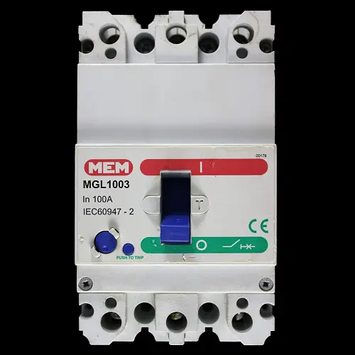 MEM 100 AMP 16kA TRIPLE POLE MCCB MGL1003