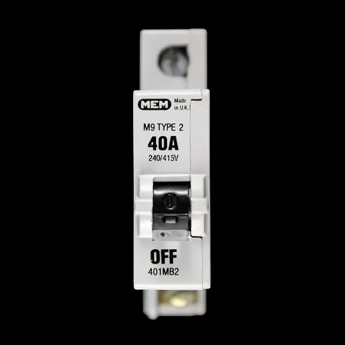 MEM 40 AMP TYPE 2 M9 MCB CIRCUIT BREAKER 401MB2 GREY