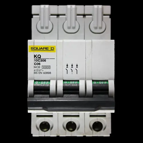 SQUARE D 6 AMP CURVE C 10kA TRIPLE POLE MCB CIRCUIT BREAKER KQ 10C306