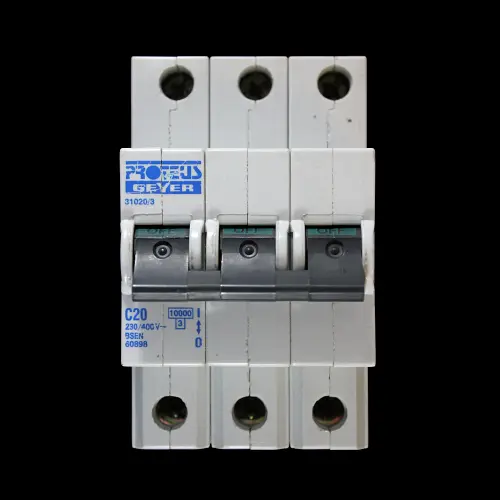 PROTEUS 20 AMP CURVE C 10kA TRIPLE POLE MCB CIRCUIT BREAKER GEYER 31020/3