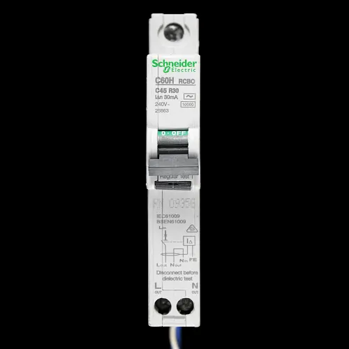 SCHNEIDER 45 AMP CURVE C 10kA 30mA RCBO TYPE AC C60HC45R30 26863