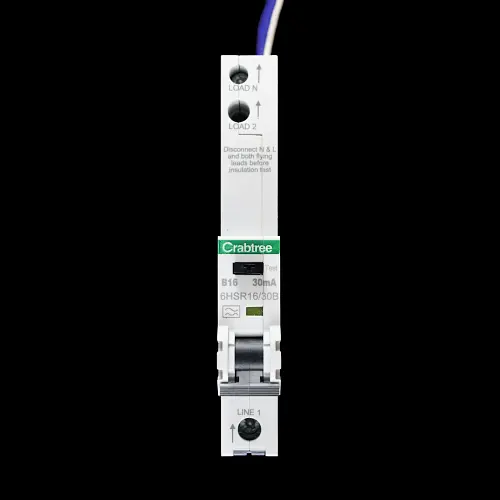 CRABTREE 16 AMP CURVE B 10kA 30mA RCBO TYPE A LOADSTAR 6HSR16/30B