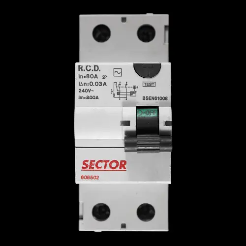 SECTOR 80 AMP 30mA DOUBLE POLE RCD TYPE AC 606502