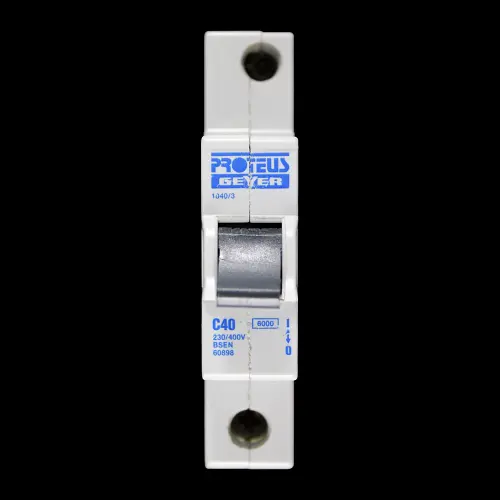 PROTEUS 40 AMP CURVE C 6kA MCB CIRCUIT BREAKER GEYER 1040/3 RED CLIP