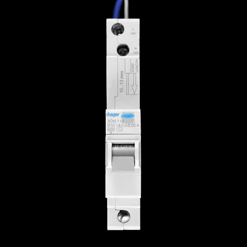 HAGER 10 AMP CURVE B 6kA 30mA RCBO TYPE AC ADN110 106361