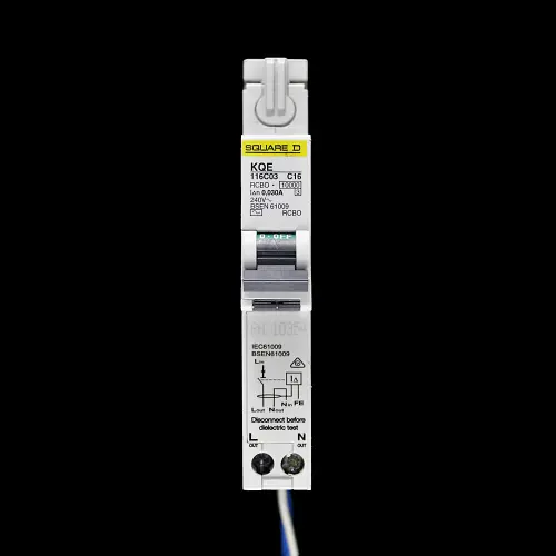 SQUARE D 16 AMP CURVE C 10kA 30mA RCBO TYPE AC KQE 116C03