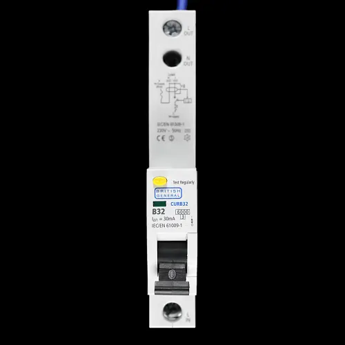 BRITISH GENERAL 32 AMP CURVE B 6kA 30mA RCBO TYPE AC CURB32