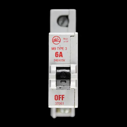 BILL 6 AMP TYPE 3 M9 MCB CIRCUIT BREAKER 3T061 RED