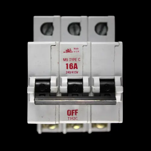 BILL 16 AMP CURVE C M9 TRIPLE POLE MCB CIRCUIT BREAKER T163C RED