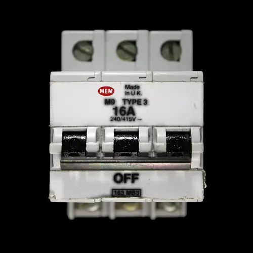 MEM 16 AMP TYPE 3 M9 TRIPLE POLE MCB CIRCUIT BREAKER 163MB3