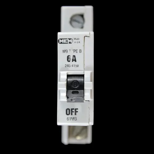 MEM 6 AMP CURVE B M9 MCB CIRCUIT BREAKER 61MB GREY