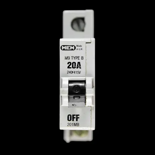 MEM 20 AMP CURVE B M9 MCB CIRCUIT BREAKER 201MB GREY
