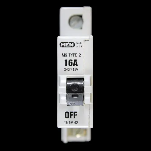 MEM 16 AMP TYPE 2 M9 MCB CIRCUIT BREAKER 161MB2 GREY