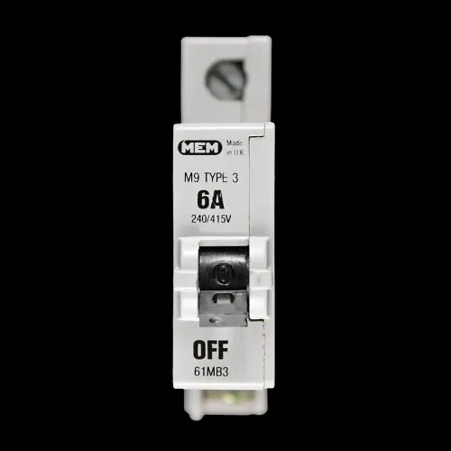 MEM 6 AMP TYPE 3 M9 MCB CIRCUIT BREAKER 61MB3 GREY