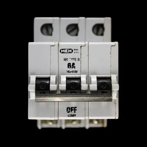 MEM 6 AMP CURVE B M9 TRIPLE POLE MCB CIRCUIT BREAKER 63MB