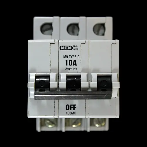 MEM 10 AMP CURVE C M9 TRIPLE POLE MCB CIRCUIT BREAKER 103MC GREY