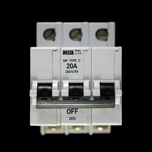 DELTA 20 AMP CURVE C M9 TRIPLE POLE MCB CIRCUIT BREAKER 203C
