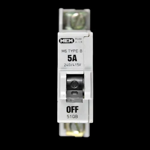 MEM 5 AMP CURVE B M6 MCB CIRCUIT BREAKER 51QB