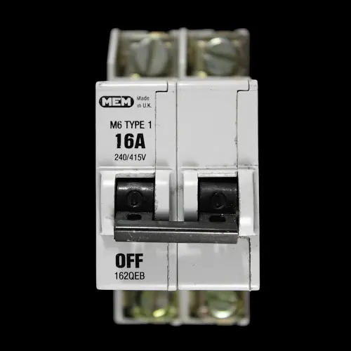 MEM 16 AMP TYPE 1 M6 DOUBLE POLE MCB CIRCUIT BREAKER 162QEB